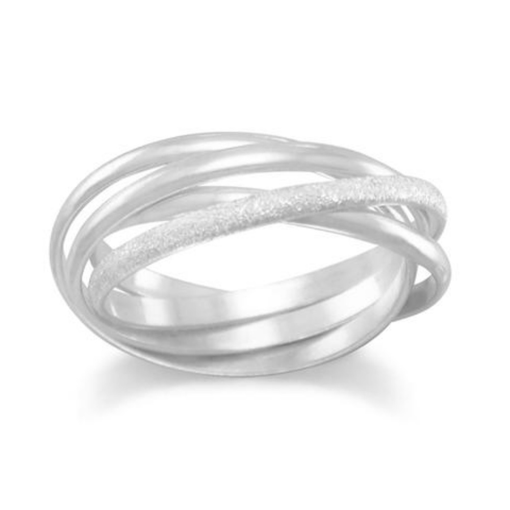 3 pcs Polished and Stardust MultiBand Ring